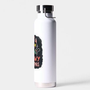 Meowy Catmas Cat Christmas Cute Kitten Cats Santa Water Bottle