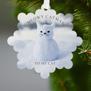 Meowy Catmas Cat Christmas Holiday Ornament Card