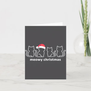 Meowy Catmas Cat Christmas Kitten Cats Santa Hat X Card