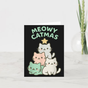 Meowy Catmas Cat Christmas Tree Cute Kitten Xmas K Card