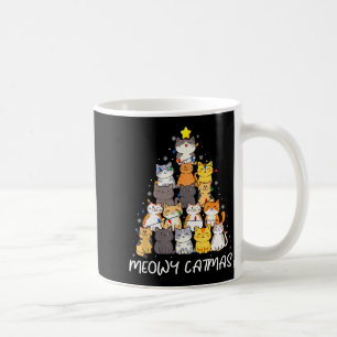 Meowy Catmas Cat Christmas Tree Merry Catmas Boys  Coffee Mug