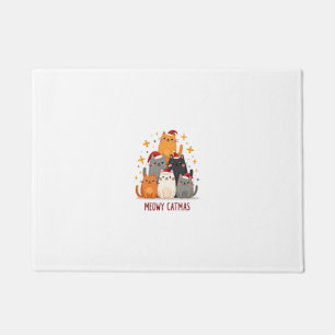 Meowy Catmas Cat Christmas Tree Xmas (1) Doormat