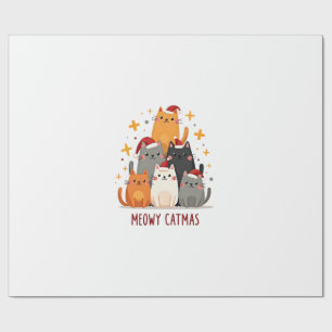 Meowy Catmas Cat Christmas Tree Xmas (1) Wrapping Paper
