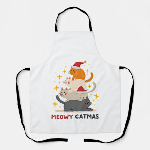 Meowy Catmas Cat Christmas Tree Xmas (2) Apron
