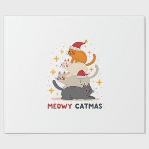 Meowy Catmas Cat Christmas Tree Xmas (2) Wrapping Paper