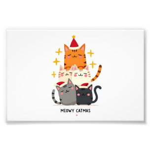 Meowy Catmas Cat Christmas Tree Xmas (3) Photo Print