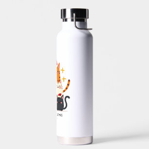 Meowy Catmas Cat Christmas Tree Xmas (3) Water Bottle