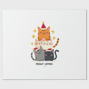 Meowy Catmas Cat Christmas Tree Xmas (3) Wrapping Paper
