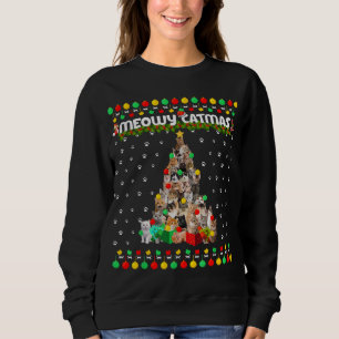 Meowy Catmas Cat Christmas Tree Xmas Cats Ornament Sweatshirt