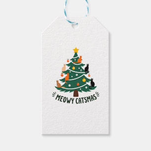 Meowy Catmas Cat Christmas Tree Xmas Funny Santa C Gift Tags