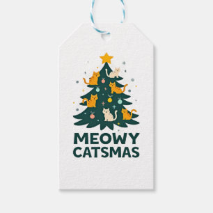 Meowy Catmas Cat Christmas Tree Xmas Funny Santa C Gift Tags