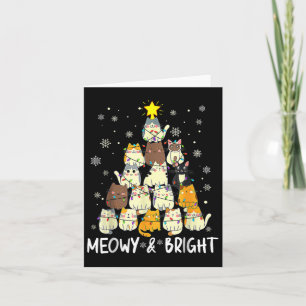Meowy Catmas Cat Christmas Tree Xmas Girls Boys Fu Card