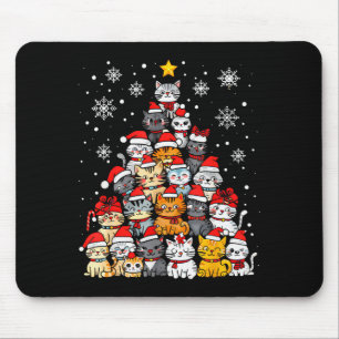 Meowy Catmas Cat Christmas Tree Xmas Girls Boys Fu Mouse Pad