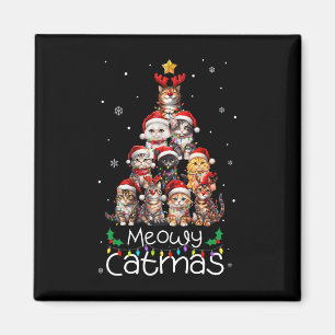 Meowy Catmas Cat Christmas Tree Xmas Holiday Men W Magnet