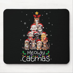 Meowy Catmas Cat Christmas Tree Xmas Holiday Men W Mouse Pad