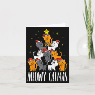 Meowy Catmas Cat Christmas Tree Xmas Pajamas Pjs W Card