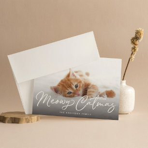 Meowy Catmas Cat Pet Photo Holiday Card