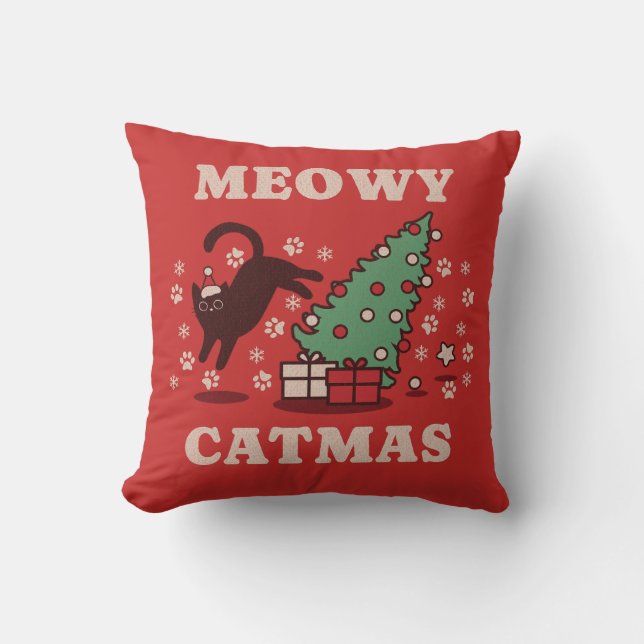 Meowy Catmas Cushion (Front)
