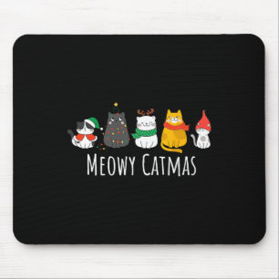 Meowy Catmas Cute Cat Santa Hat Christmas Kitten X Mouse Pad