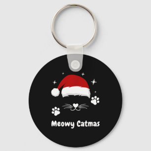 Meowy Catmas Cute Kitten Cats Santa Hat Christmas  Key Ring