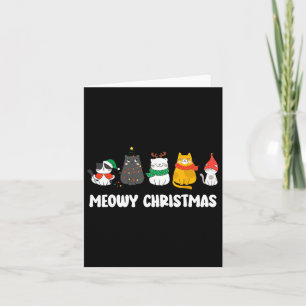 Meowy Catmas Cute Kitten Santa Hat Christmas Holid Card