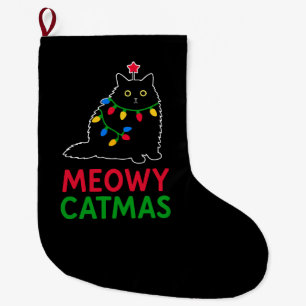 Meowy Catmas Large Christmas Stocking