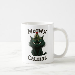 Meowy Catmas Moody cat Coffee Mug
