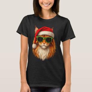 Meowy Catmas Santa Hat Maine Coon Cat Christmas Pa T-Shirt