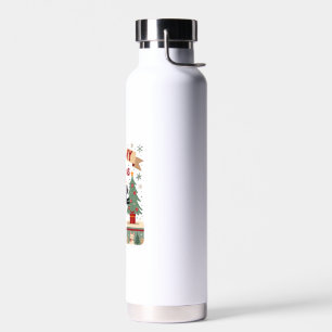 Meowy Catmas, Ugly Christmas Sweater, Cat Christma Water Bottle