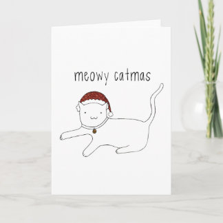Meowy Catmas vertical greeting card