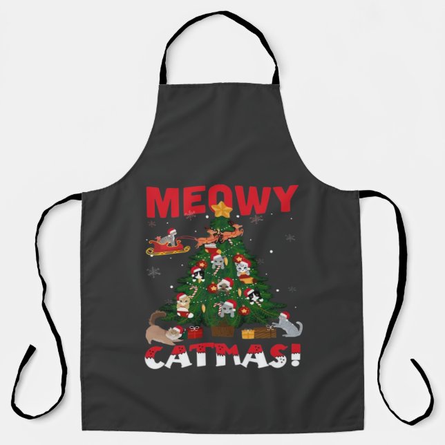 Meowy Chirstmas Apron (Front)