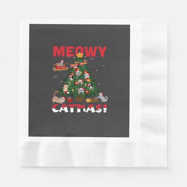 Meowy Chirstmas Napkin (Front)