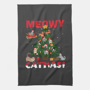 Meowy Chirstmas Tea Towel