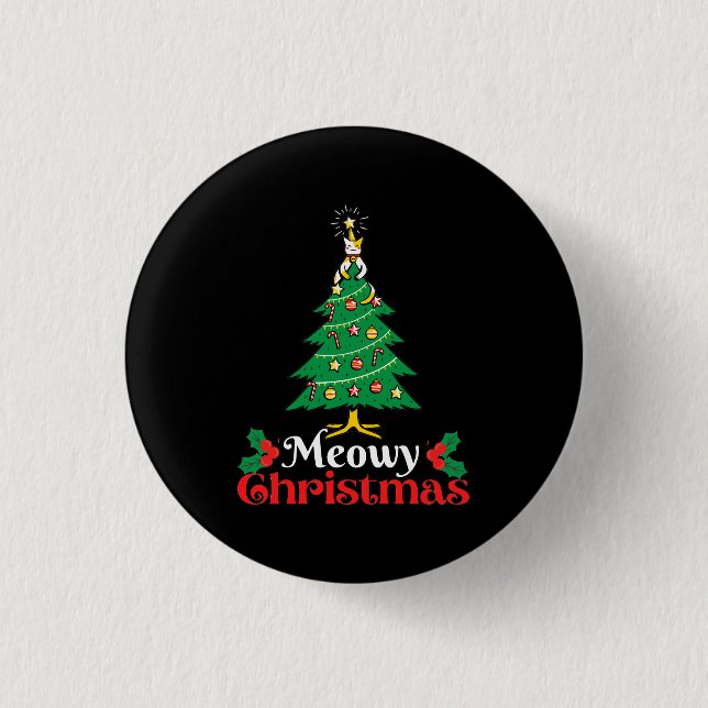 Meowy Christmas  3 Cm Round Badge (Front)