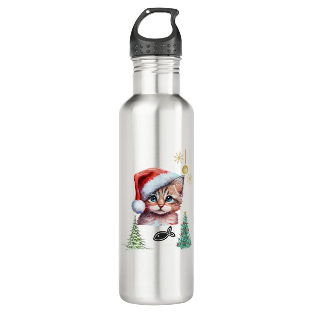 Meowy Christmas! 710 Ml Water Bottle (Front)