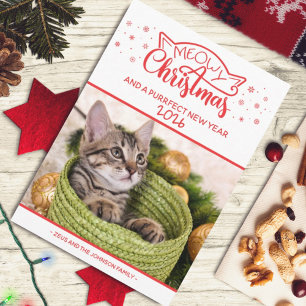 Meowy Christmas and a purrfect new year photo card