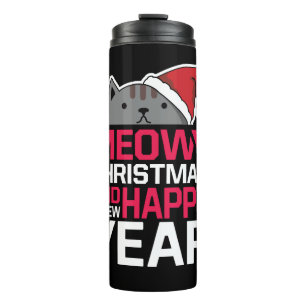 Meowy Christmas and Happy New Year Thermal Tumbler