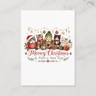 Meowy Christmas and Purr New Year Calling Card