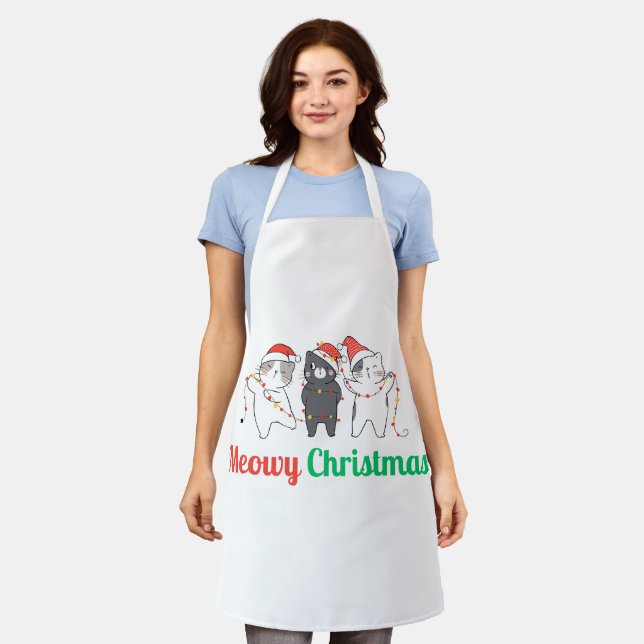 Meowy christmas apron (Worn)