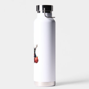 Meowy Christmas Black Cats Play Christmas Tree Lig Water Bottle
