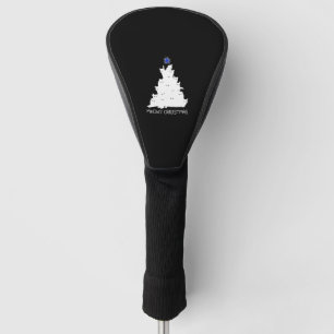 meowy christmas black shirt tree yellow star cat golf head cover