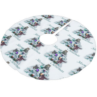 Meowy Christmas Brushed Polyester Tree Skirt