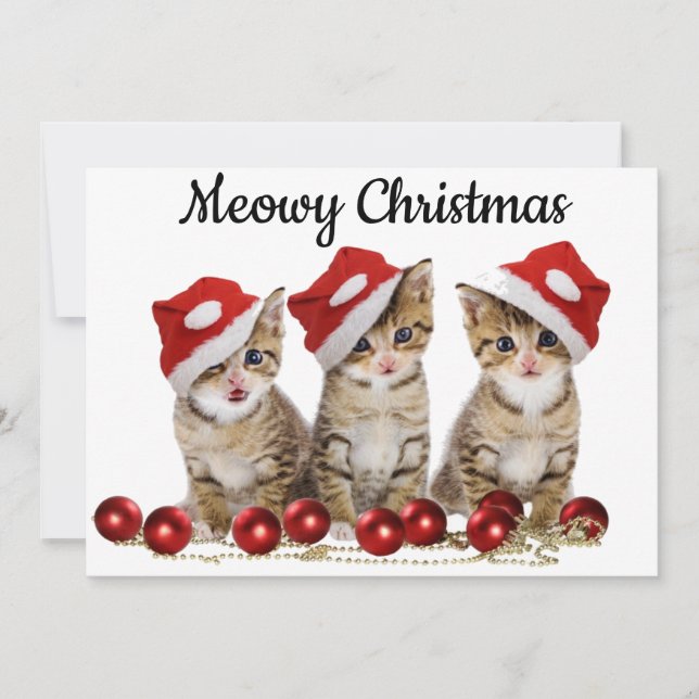 Meowy Christmas Card for Cat Lovers (Front)
