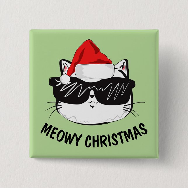 MEOWY CHRISTMAS CAT Buttons (Front)