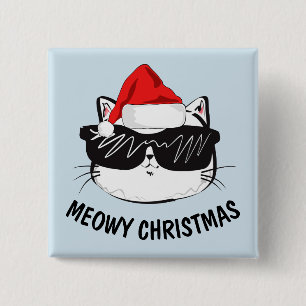 MEOWY CHRISTMAS CAT Buttons