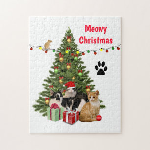 Meowy Christmas Cat / Cat Lover  Jigsaw Puzzle