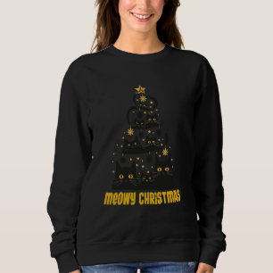 Meowy Christmas Cat Catmas Cute Kitten Cats Santa  Sweatshirt