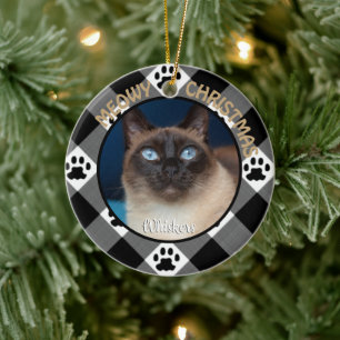 MEOWY CHRISTMAS Cat Ceramic Ornament