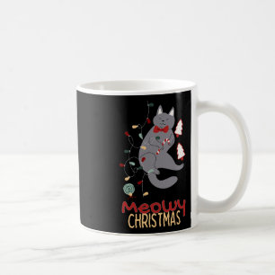 Meowy Christmas Cat Christmas Lights1 Coffee Mug