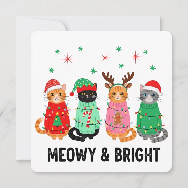 Meowy Christmas Cat Invitation (Front)